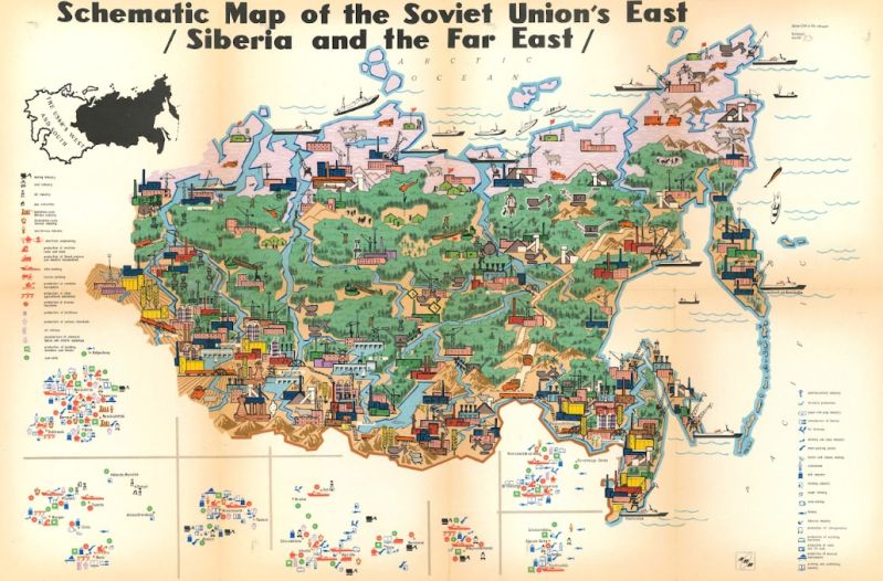 Schematic Map of the Soviet Union`s East /Siberia and the Far East/