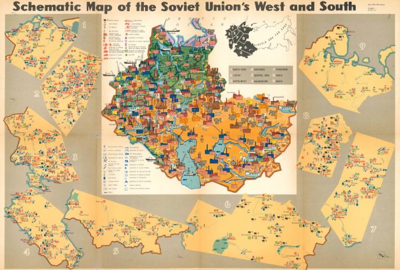 Schematic Map of the Soviet Union`s West and South