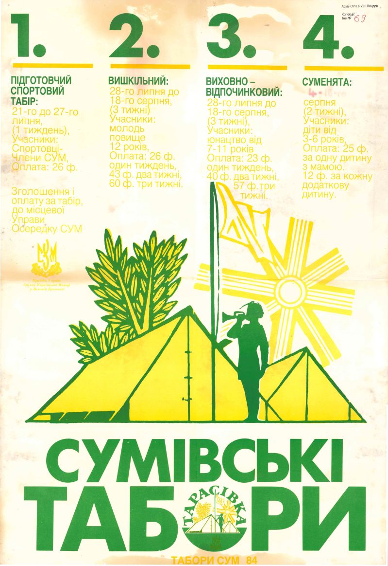 Оголошення про СУМівські табори