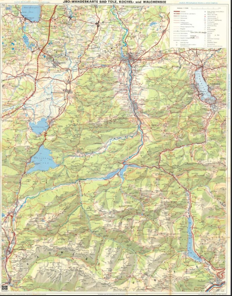 Jro-Wanderkarte Bad T&ouml;lz, Kochel - und Walchensee