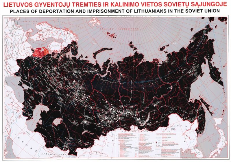 Places of deportations and imprisonment of Lithuanians in the Soviet Union