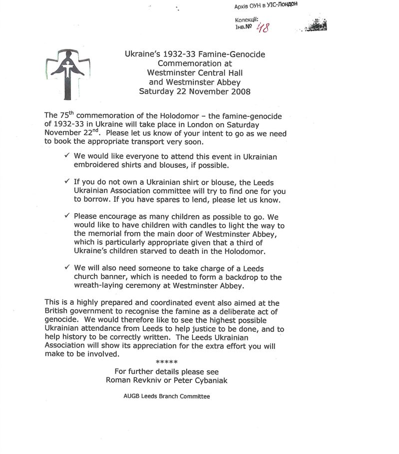 The 75th Commemoration of the Holodomor 1932-1933 in Ukraine