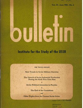 Bulletin Institute for the Study of the USSR